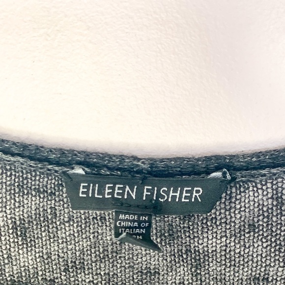 Eileen Fisher Grey Linen Grey Button Up Cardigan - Picture 2 of 7